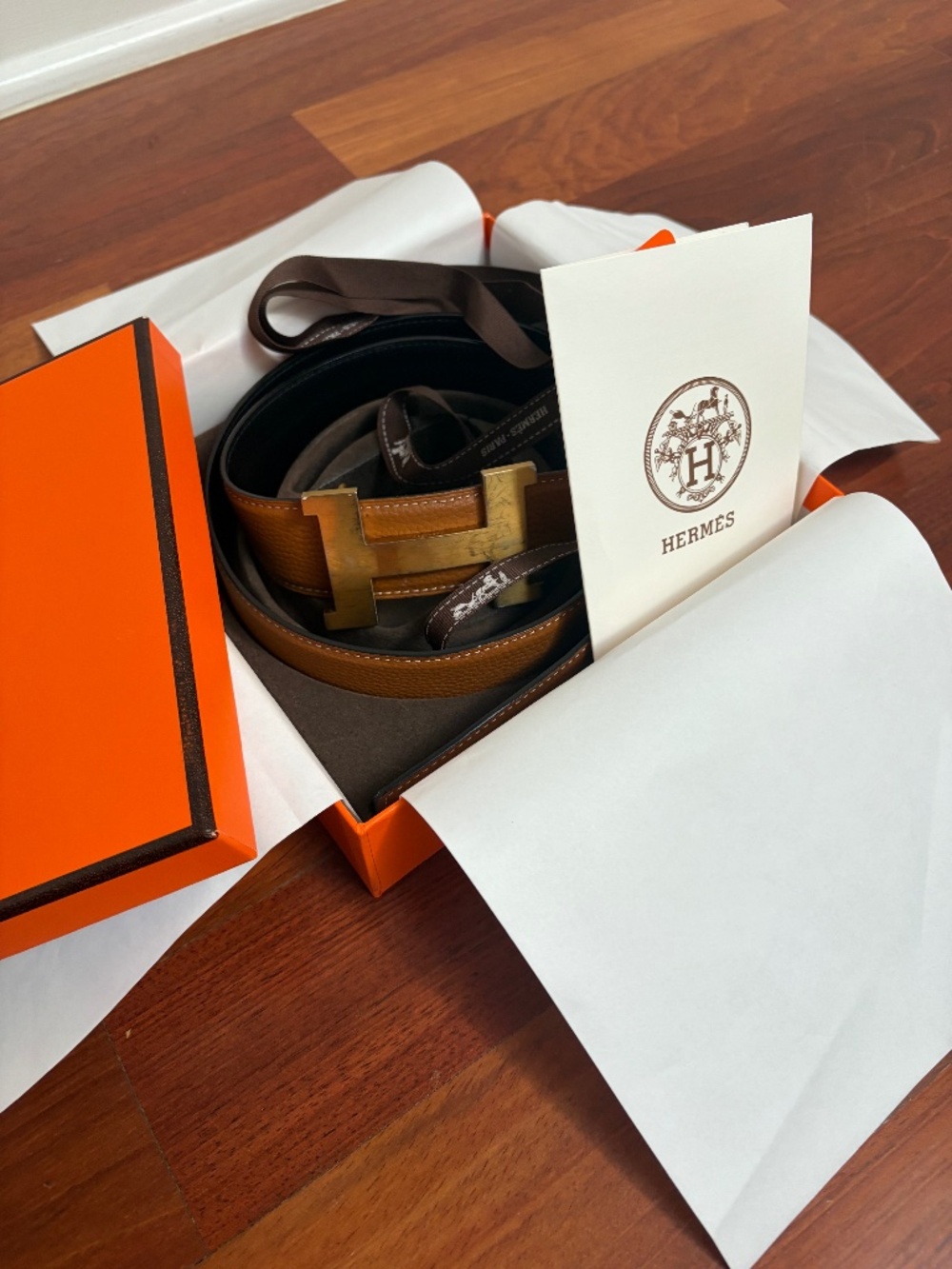 Hermes reversible H belt 85